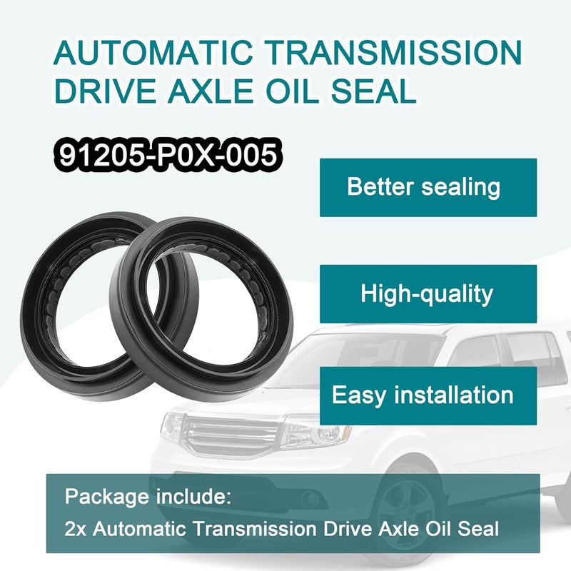 repustor 2 Pack 91205-P0X-005 Automatic Transmission Drive Axle Oil Seal-Compatible With Honda Pilot 2003-2015,Civic 2016-2021,CR-V 2002-2021,Insight 2019-2021,Drive Axle Oil Seal Replacement - Image 3